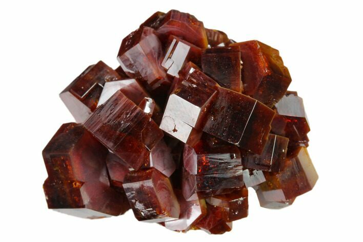 Deep Red Vanadinite Crystal Cluster - Huge Crystals! #132687